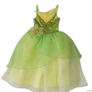 DISNEY TIANA Princess dress costume. Size 5-6. Pristine. NWOT.